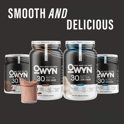 Owyn Only What You Need Pro Elite High Protein Powder, 30g Vegan Protein for Workout Recovery, Delicious Smooth Taste, Zero Sugar
