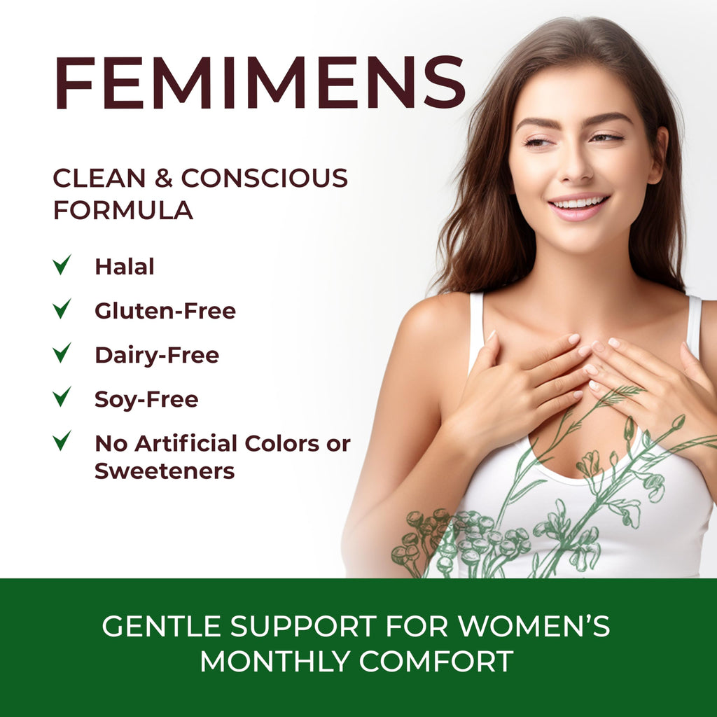 FEMIMENS – PMS Support Supplement for Women – PMS Relief for Women & Menstrual Cramp Relief – Hormonal Balance for Women – Chasteberry Vitex, Ashwagandha, Ginger, Fenugreek – 120 Vegan Capsules Ananta Medicare USABuy Supplements Australia