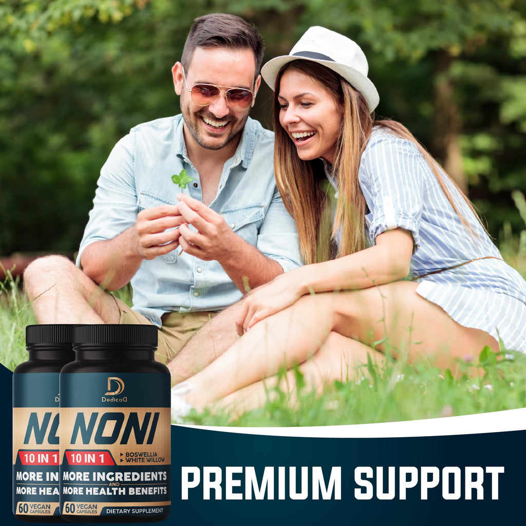 DEDICAD 10in1 Noni Capsules - 4 Month Supply with Elderberry, Boswellia, Turmeric, Ginger & More - Support Muscle, Joint, Digestive & Immune - 2 Packs of 60 Vegan Capsules, Non-GMO & Gluten-Free DEDICAD buy supplements Au