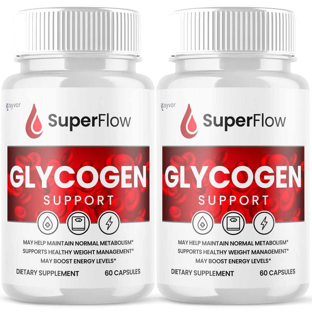 (2 Pack) Super Flow Glycogen Support, Official SuperFlow Advanced Formula Glyco Optimizer Capsules, All Natural Super Flow Pills, Daily Wellness Supplement to Support Healthy Balance (120 Capsules) SyvorBuy Supplements Australia