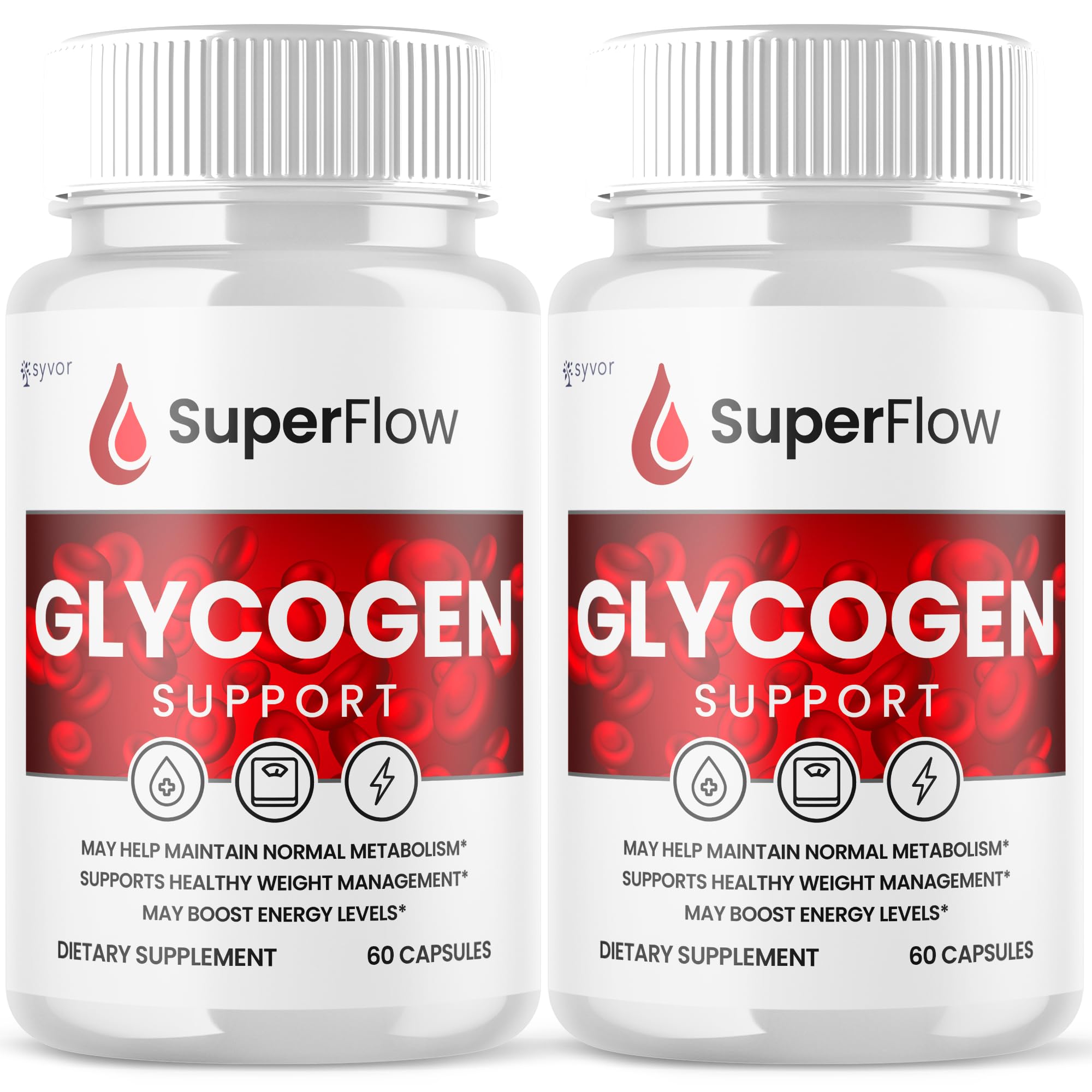(2 Pack) Super Flow Glycogen Support, Official SuperFlow Advanced Formula Glyco Optimizer Capsules, All Natural Super Flow Pills, Daily Wellness Supplement to Support Healthy Balance (120 Capsules) SyvorBuy Supplements Australia