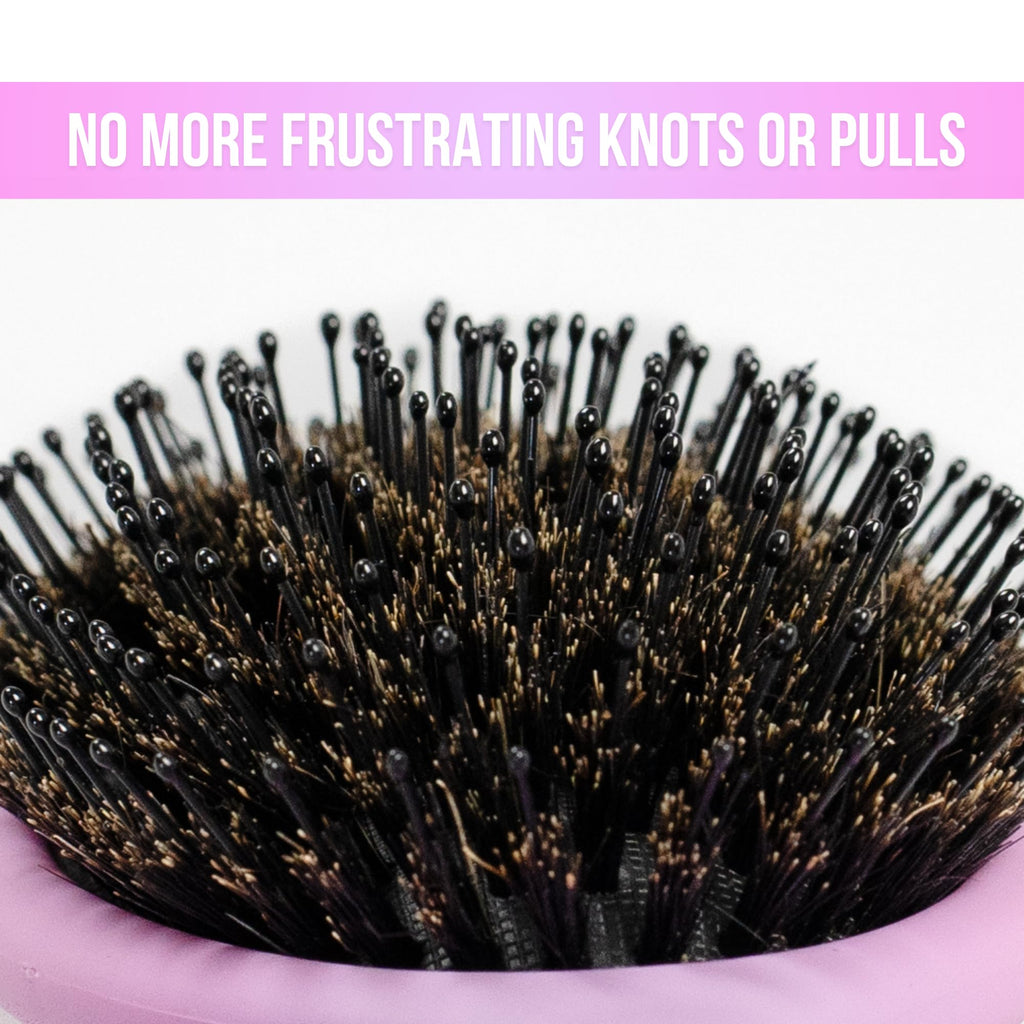SimplyHair Ultimate Hair Extension Brush & Detangler Anti-Static, Dual Bristle Design, Soft Boar Bristle, Great for All Hair Types & Extensions - Pink & Purple Ombre Brush Ideal for Adults & Kids Simply HairBuy Supplements Australia