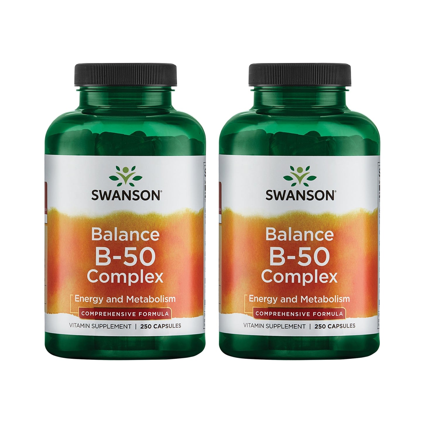 Swanson Balance B-50 High-Potency B Vitamin Complex for Busy Adults Seeking Immune, Heart, and Nervous System Support (250 Capsules)