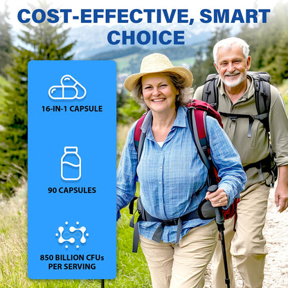 Probiotics for Men, Advanced 50+ Mens Probiotic, Comprehensive Gut & Energy Support with 850 Billion CFU, 1800mg Prebiotics Fiber – Tailored Wellness mens probiotics