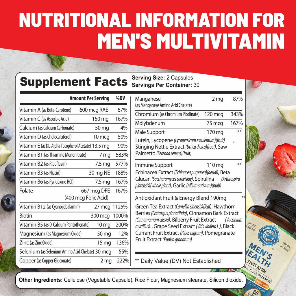 Womens Daily Multivitamins & Mens Daily Multivitamins Bundle (One Bottle Each) - Supports Holistic Wellness, Including Energy & Focus. Multivitamin & Multimineral Blend. Made in The USA. WHOLE WORLD WELLNESS buy supplements Au
