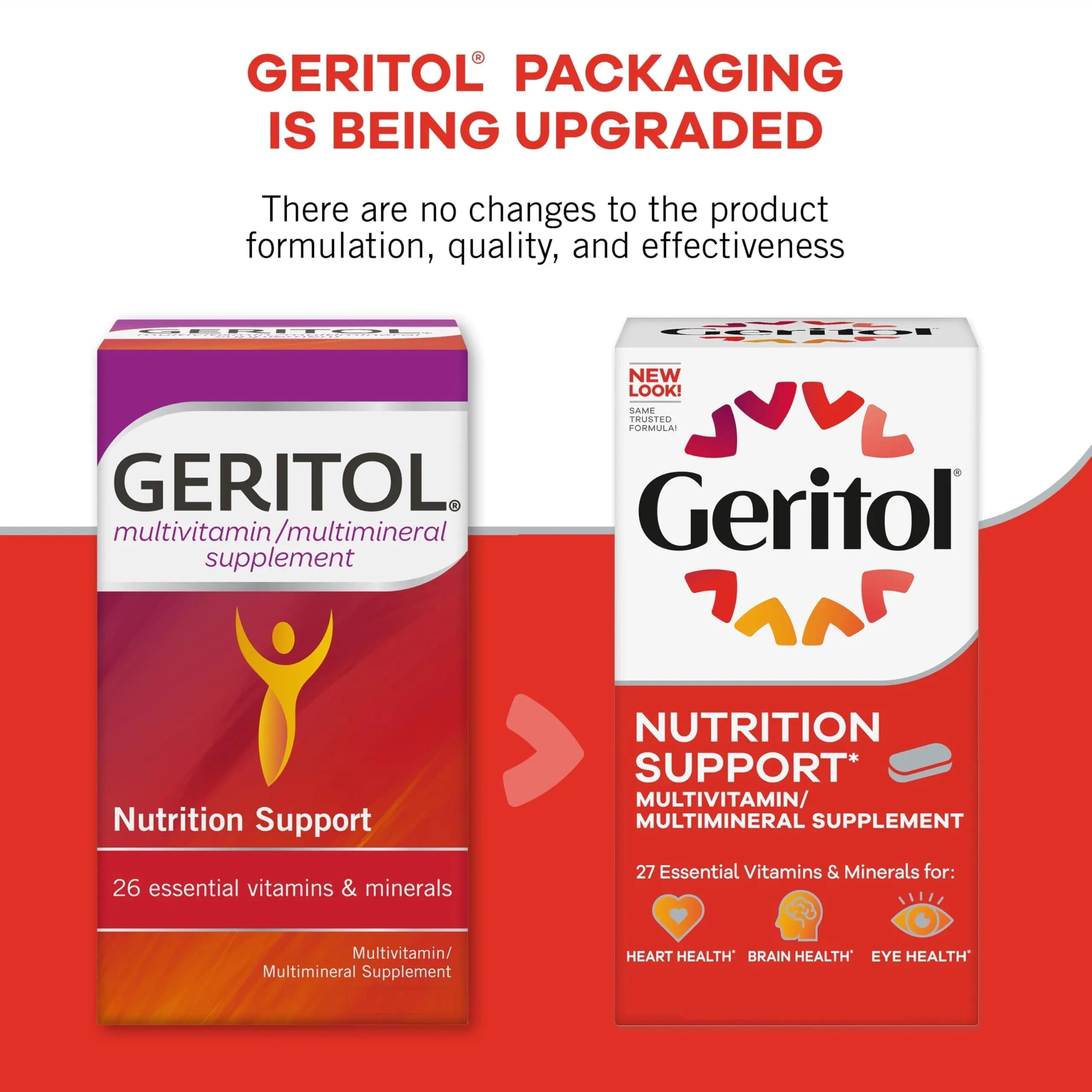 Geritol, Multivitamin Supplement, Contains Antioxidants, Vitamins B, C, E & D and Iron, 27, Minerals, Gluten-Free Geritol