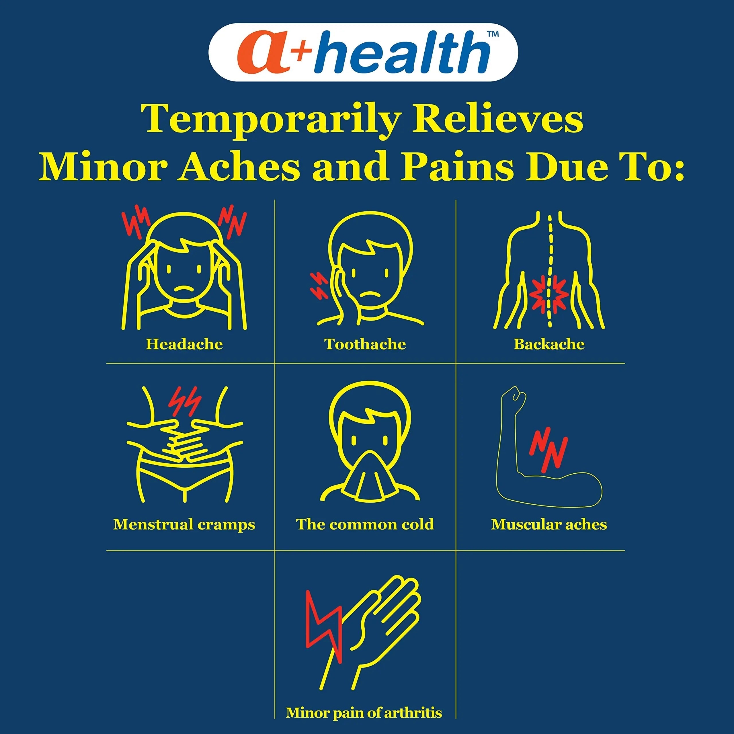 A+Health Dual Action Acetaminophen 250 mg and Ibuprofen (NSAID) 125mg Pain Reliever Caplets, 216 Count, 2 Medicines in 1 Caplet, Up to 8 Hours of Pain Relief A+HealthBuy Supplements Australia