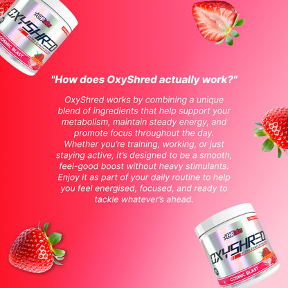 EHP Labs OxyShred Pre Workout Powder - Preworkout Powder with L Glutamine & Acetyl L Carnitine, Energy Boost Drink - Cosmic Blast, 60 Servings