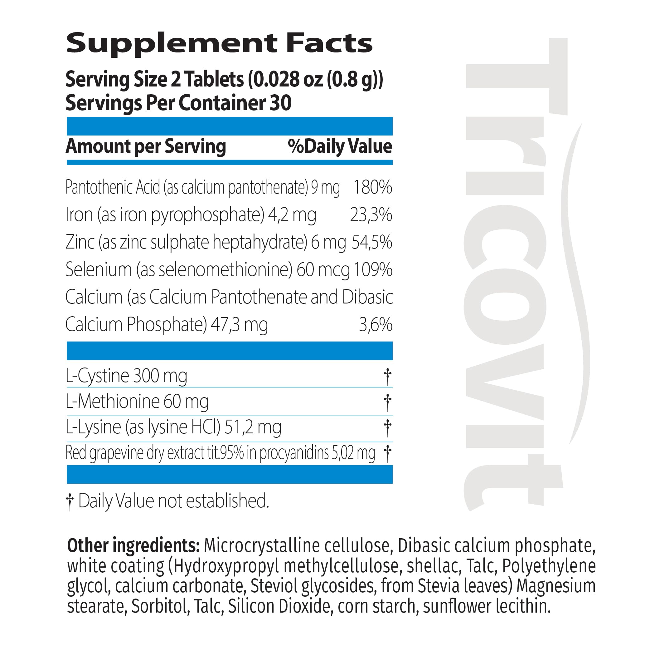 Tricovit Hair Growth Supplement - Nail & Hair Health Vitamins with Amino Acids, Minerals & Antioxidants - Dermatologist-Formulated & Gluten-Free Vitamins and Supplements for Women & Men (60 tablets) TricovitBuy Supplements Australia