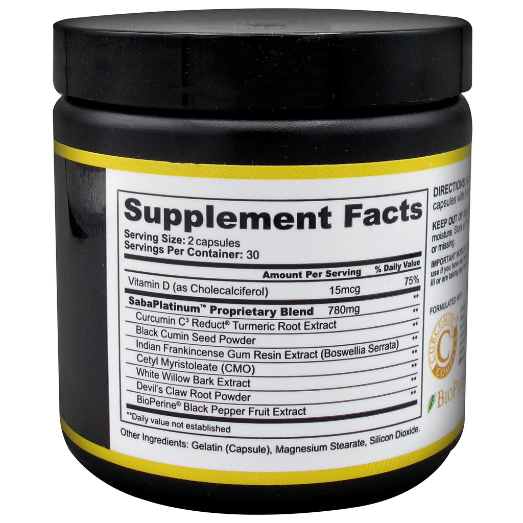 Saba Platinum Joint Support – High Absorption Curcumin C3 Reduct & Boswellia – Fast Acting Turmeric Supplement for Joint Pain Relief, Mobility & Healthy Inflammation Response – 60 Vegan Capsules SabaBuy Supplements Australia