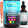 Organic Lymphatic Drainage Supplement | Lymphatic Support Drops | Burdock Root Echinacea Elderberry Dandelion Astragalus Milk Thistle Sea Moss Red Clover Cleanse Marigold Drop By Clean Nutra Clean Nutraceuticals buy supplements Au