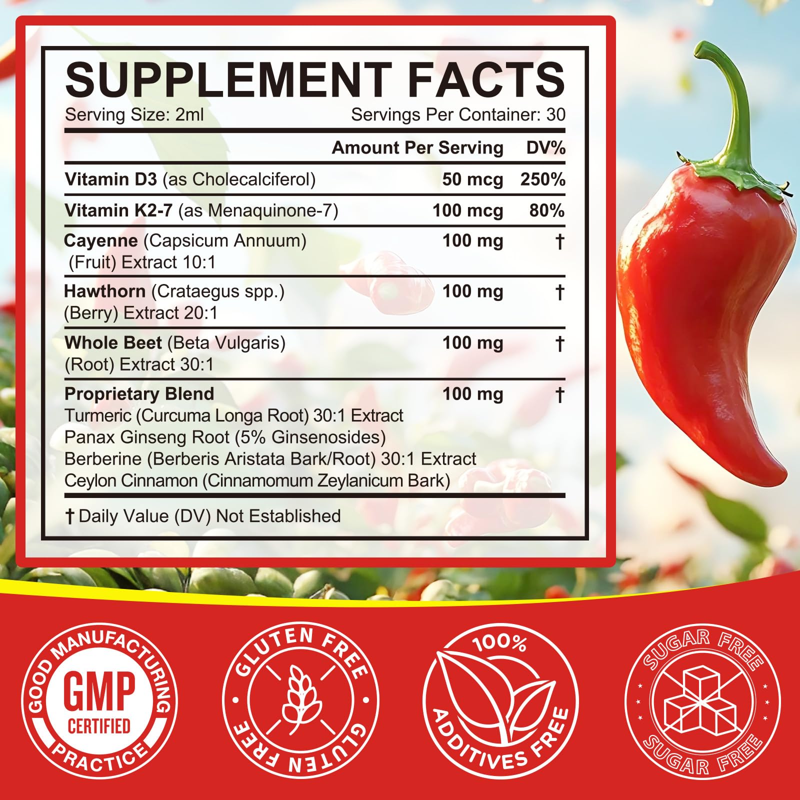 Cayenne Pepper Drops, Cayenne Pepper Extract with Herbal Blend - Includes Hawthorn, Beet Root & Turmeric (1Pack) WHLH & WELL-BEING buy supplements Au