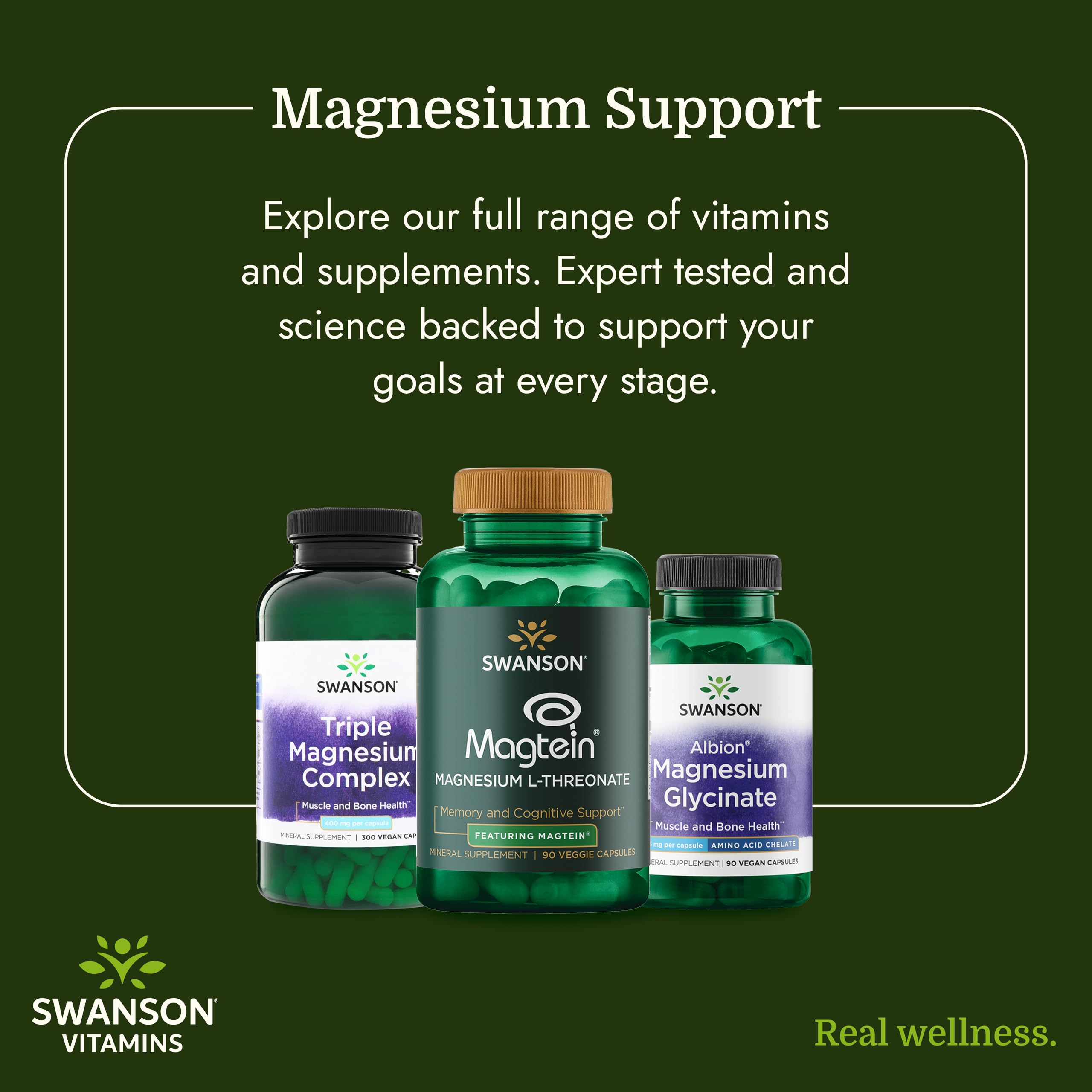 Swanson Triple Magnesium Complex - 100 Capsules, 400mg Each Swanson buy supplements Au