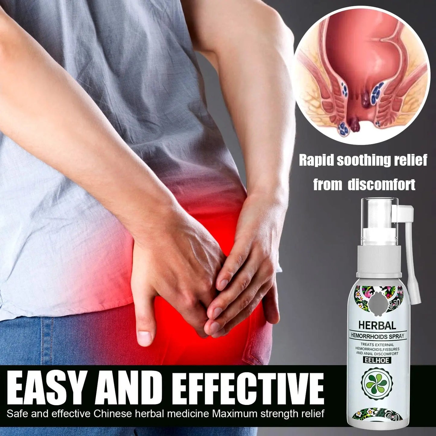 Juztec Hemorrhoid Treatment - Fast Relief with Hemocare Herbal Hemorrhoids Spray & Analese Numb Cream (1 PCS) JuztecBuy Supplements Australia
