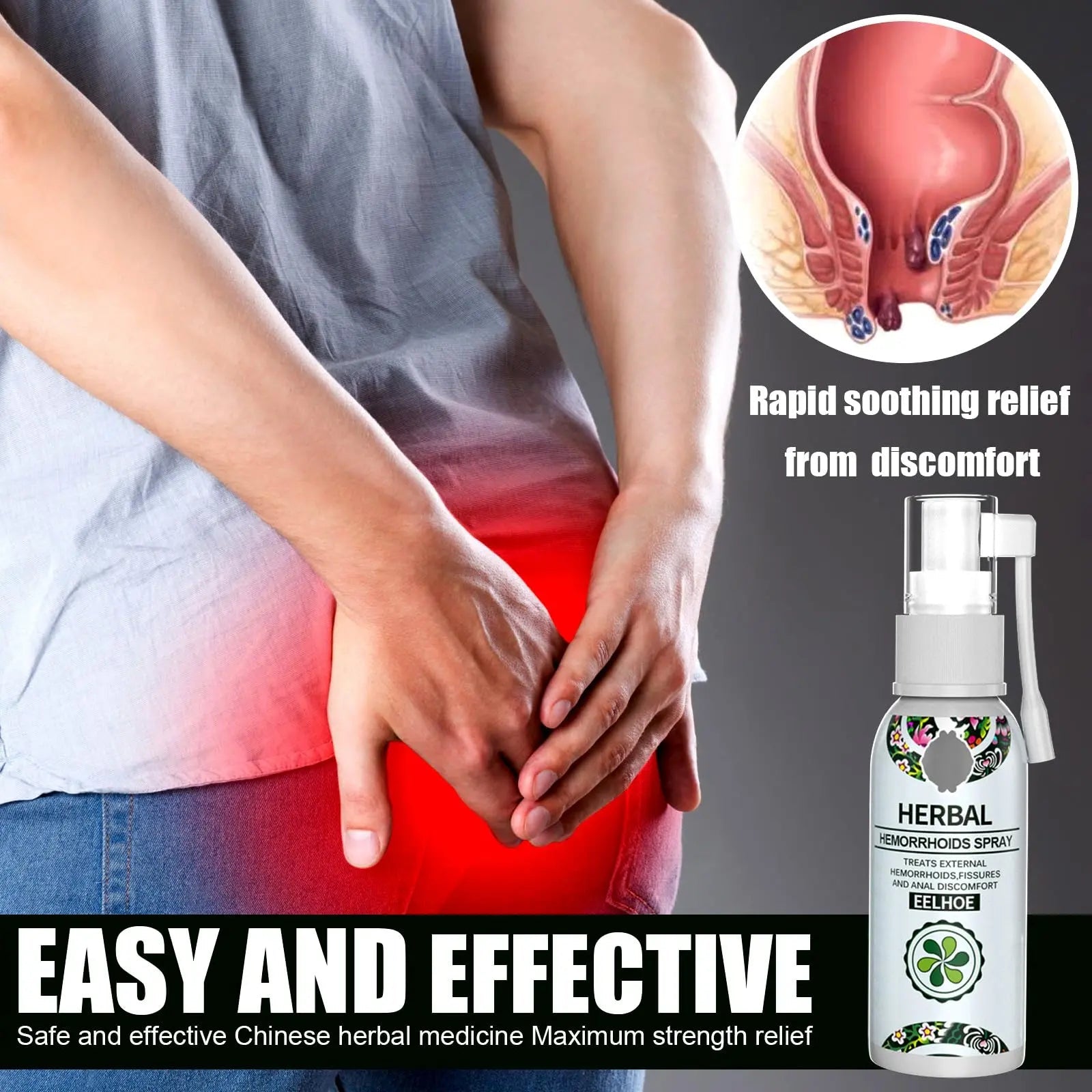 Juztec Hemorrhoid Treatment - Fast Relief with Hemocare Herbal Hemorrhoids Spray & Analese Numb Cream (1 PCS) JuztecBuy Supplements Australia