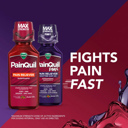 Vicks PainQuil & PainQuil PM Pain Relief Liquid, 1000mg Acetaminophen, 2x12 oz VicksBuy Supplements Australia