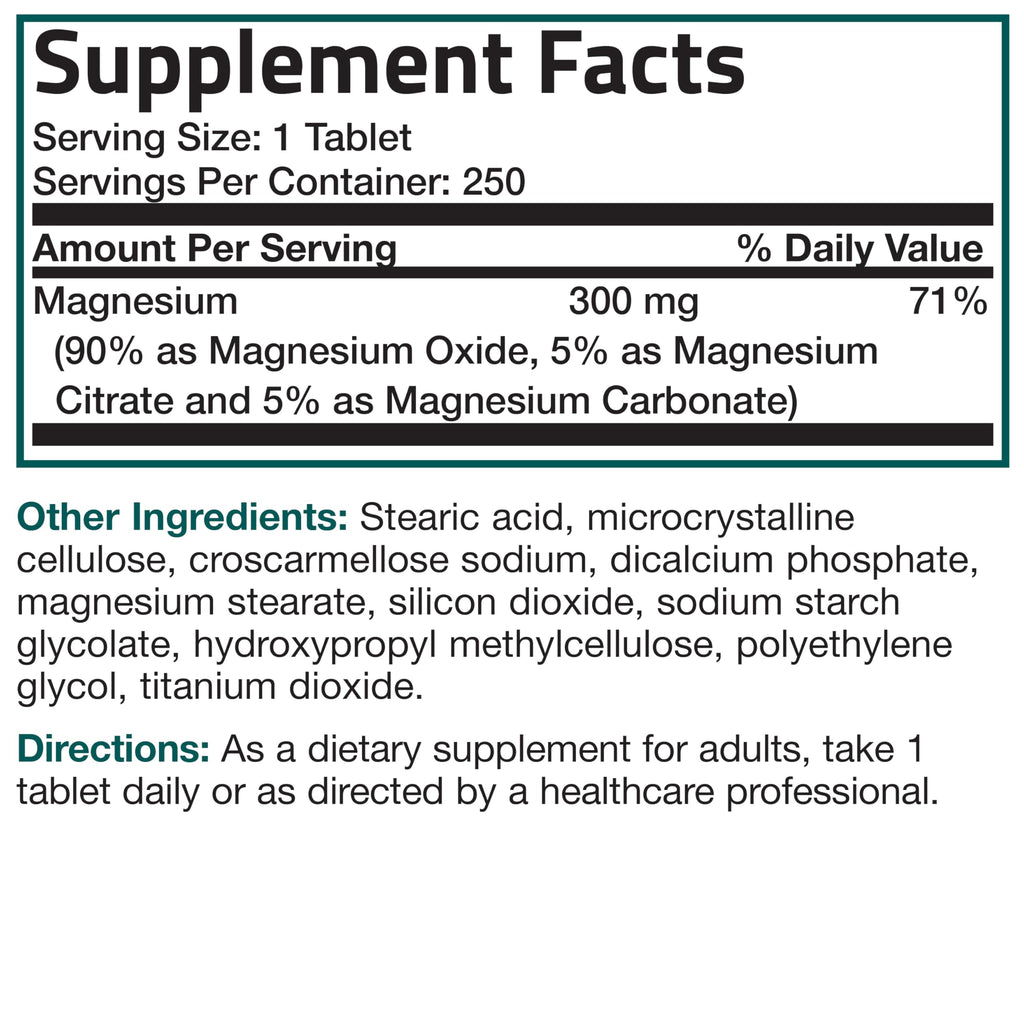 Bronson Triple Magnesium Complex Maximum Coverage 300mg - Non-GMO Formula, 250 Tablets Bronson buy supplements Au