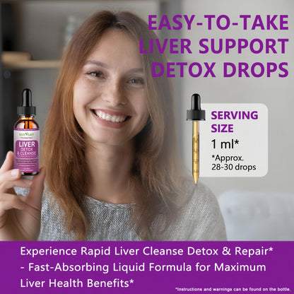 Liver Cleanse Detox & Repair Drops - Liquid Liver Support Tincture with Milk Thistle, Dandelion, Artichoke, TUDCA, NAC, Chanca Piedra - 15-in-1 Advanced Liver Detox Health Supplement - Vegan, Non-GMO HZZYPLANT buy supplements Au