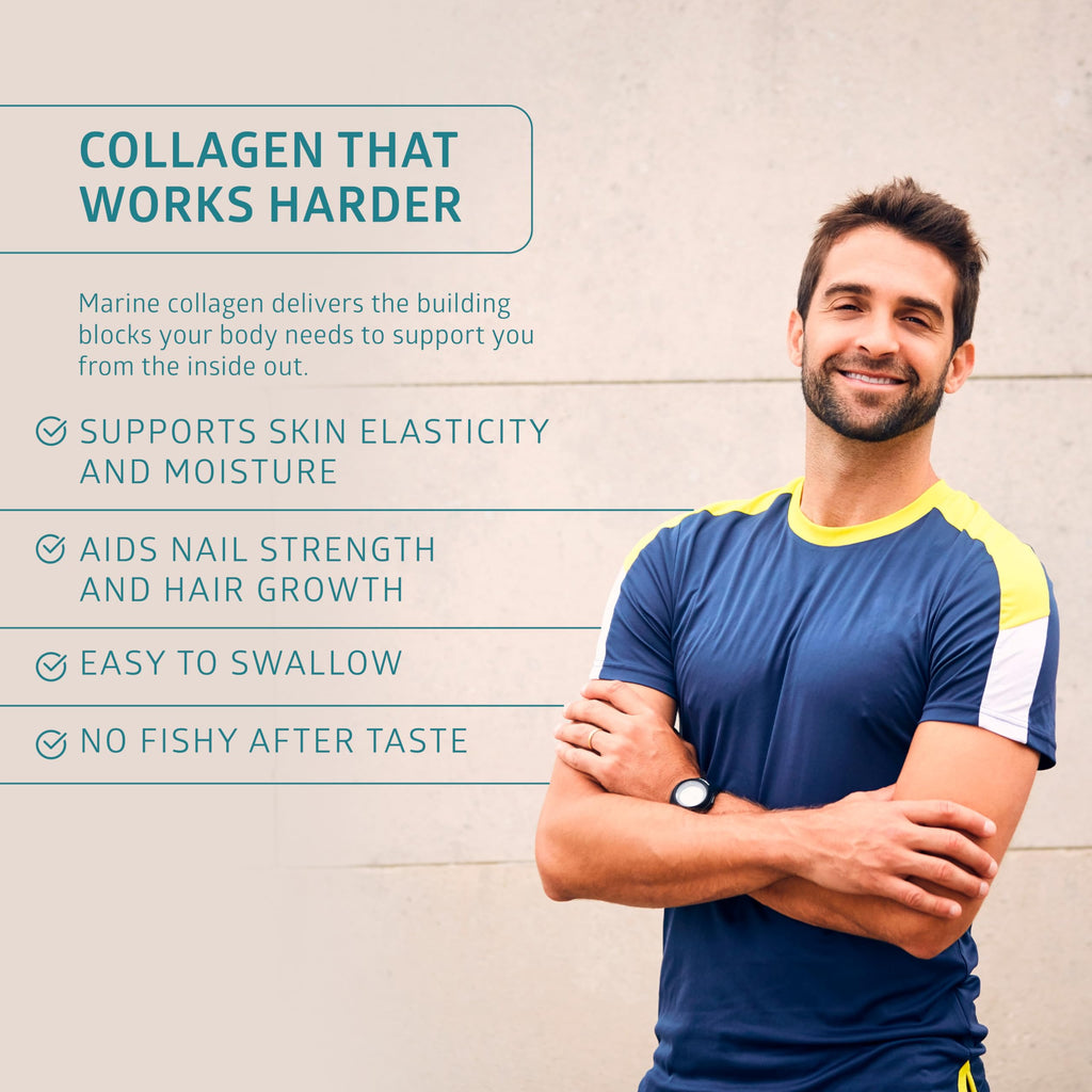 Hydrolyzed Marine Collagen with Hyaluronic Acid, Vitamin C, Theaflavin and Copper, Collagen Supplement for Women and Men for Radiant Skin, Hair & Nails,
