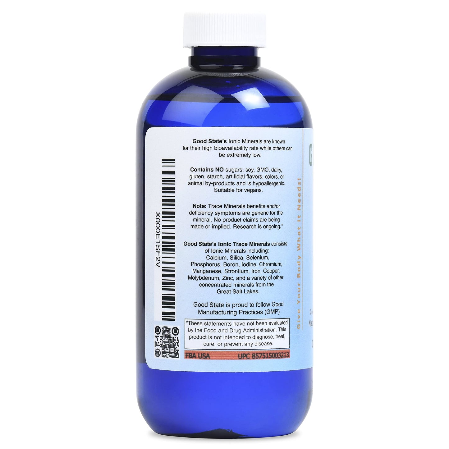 Good State Liquid Ionic Trace Minerals (96 servings at 125 mg - 8 fl oz)