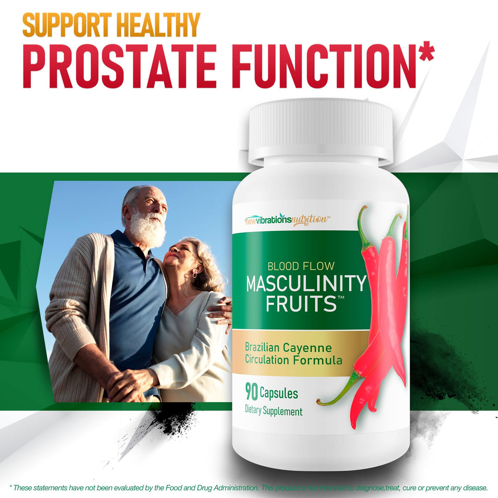 Masculinity Fruits for Bloodflow - Our Best Brazilian Blood Circulation Supplements for Men - Boost Blood Flow Circulation Supplement - Cayenne Pepper Pills Gingko Biloba Blood Flow Vitamins for Men New Vibrations Nutrition buy supplements Au