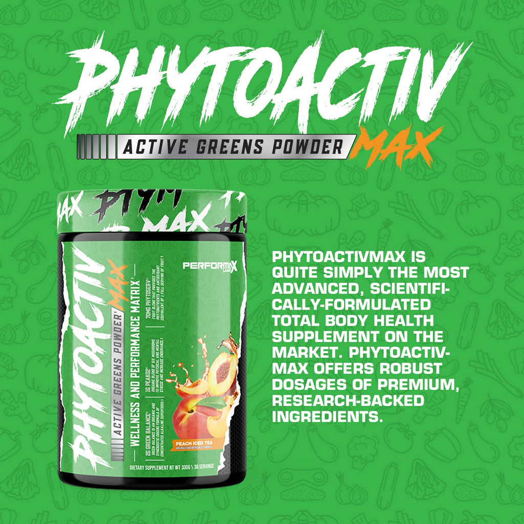 Performax Labs PhytoactivMax Active Greens Powder Wellness and Performance Matrix | Phytonutrients – Overall Health | 30 Servings (Strawberry Pineapple) Performax Labs buy supplements Au