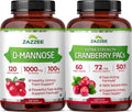 Zazzee Ultimate Urinary Tract Support Bundle | Super Concentrated Proanthocyanidin Cranberry Extract Capsules Plus D-Mannose 1000mg Capsules for UT & Bladder Cleansing (60 Servings Each) ZazzeeBuy Supplements Australia