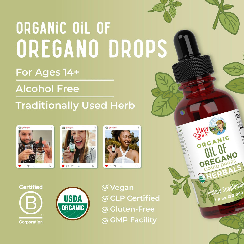 MaryRuth Organics Oregano Oil Drops | 6 Month Supply | USDA Organic Oil of Oregano Liquid | Herbal Blend for Immune Support | Digestive Health | Overall Health