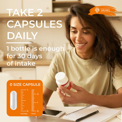 SIRUNES Fish Collagen Peptides Capsules – 100 Capsules | Fish Collagen Peptides | Supports Hair, Skin, Nails, Joints & Bones