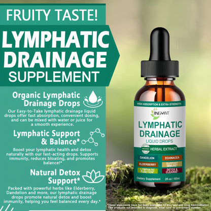 Organic Lymphatic Drainage Drops | 17-in-1 Lymphatic Drainage Supplement | Echinacea,Elderberry,Dandelion | High Absorption Liposomal Lymphatic Drainage for Immune Support,Lymph Cleanse&Detox,2 fl oz JINGYAT buy supplements Au