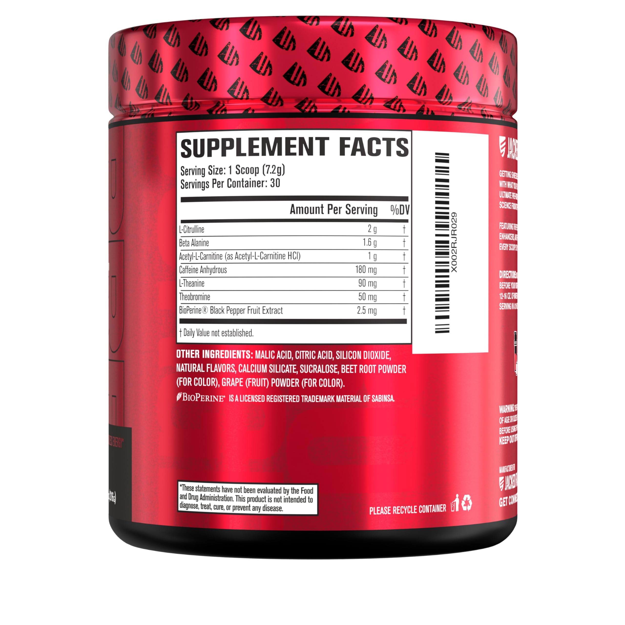 Jacked Factory NITROSURGE Shred Pre Workout Supplement - Energy Booster, Instant Strength Gains, Sharp Focus, Powerful Pumps - Nitric Oxide Booster & PreWorkout Powder