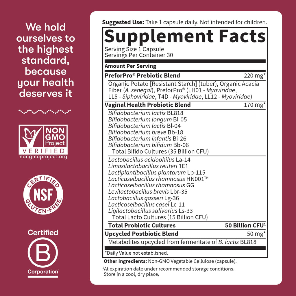 Garden of Life Dr Formulated Once Daily 3-in-1 Complete Prebiotics, Postbiotics & Probiotics for Women, PRE + PRO + POSTBIOTIC Supplement for Women’s Digestive