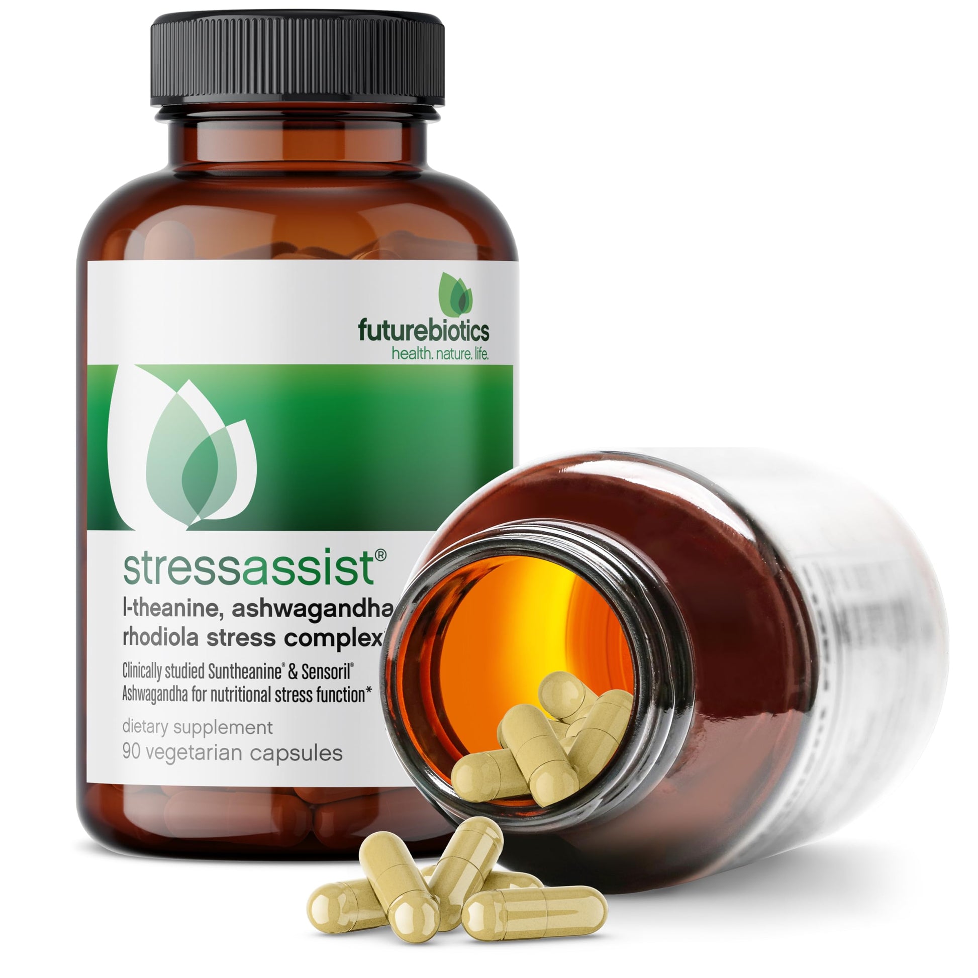 Futurebiotics Stressassist L-theanine Ashwagandha and Rhodiola Rosea Stress Complex - Natural Nutritional Stress Function, 90 Vegetarian Capsules FuturebioticsBuy Supplements Australia