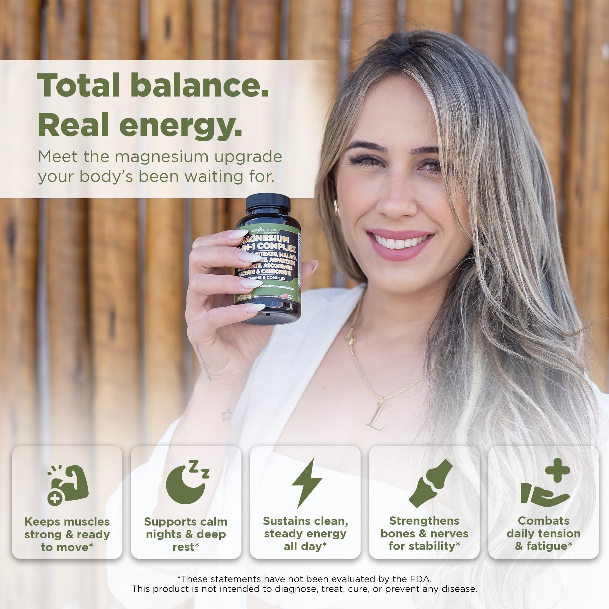 Gade Nutrition Magnesium Complex 10 in 1 - Glycinate, Citrate, Malate, Oxide, Taurate, Aspartate, Gluconate Ascorbate Lactate Carbonate Zinc Copper Manganese & Vitamins 90 Count GADE NUTRITION BOOST YOUR HEALTH buy supplements Au