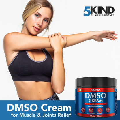 5Kind DMSO Cream for Pain Relief 4 fl oz - 99.9% Pure DMSO Pharmaceutical Grade Cream - Aloe Vera, Magnesium, Arnica & Menthol - Topical Muscle and Joint Pain Relief - Registered NDC - Made in USA 5kind clinical skincareBuy Supplements Australia