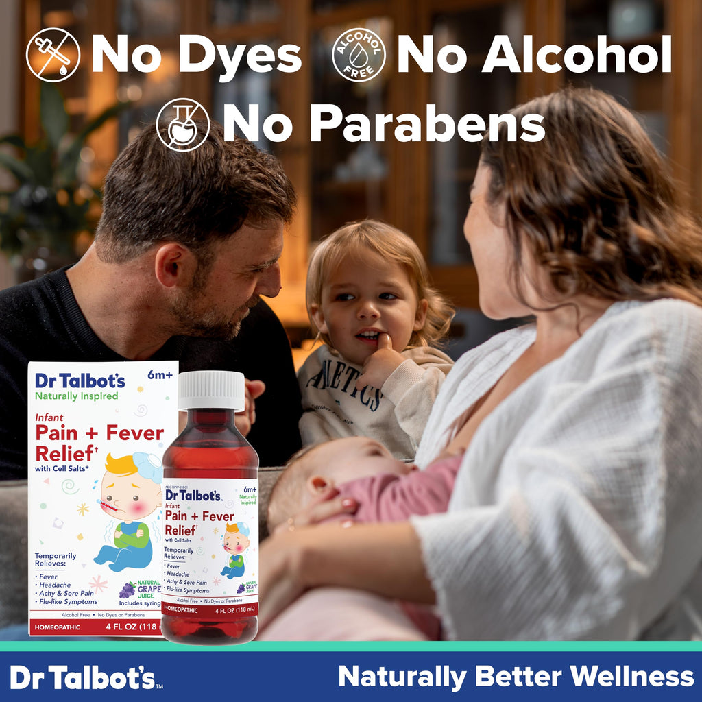 Dr. Talbot's Infant Pain and Fever Relief Liquid Medicine - 4 fl oz - 6+ Months - Grape Juice Flavor - No Alcohol, Dyes, or Parabens - Baby Essentials Dr. Talbot'sBuy Supplements Australia