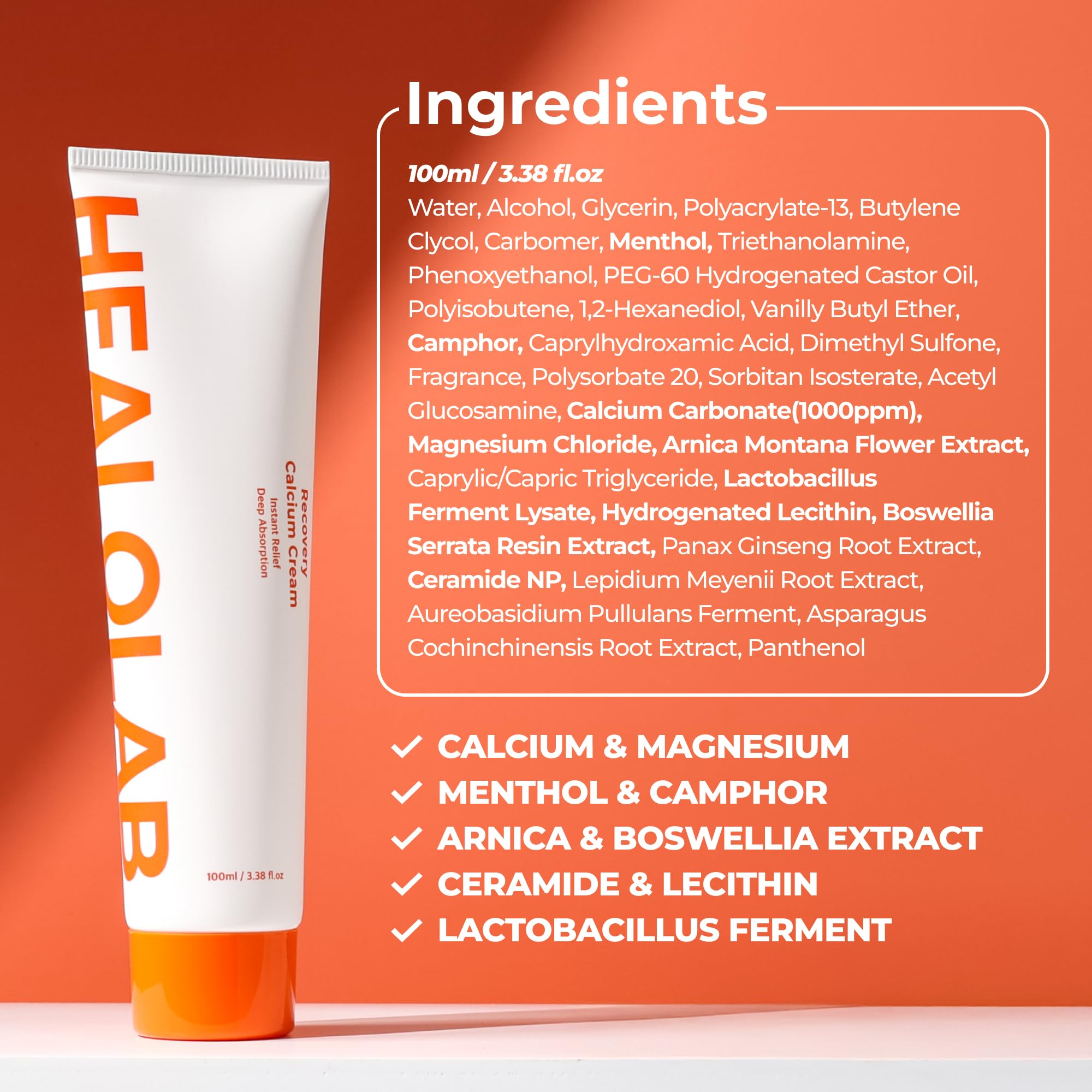 HEALOBEAM Relaxing Calcium Cream Fast Muscle & Joint Relief for Shoulder, Elbow, and Back – MSM, Magnesium Complex – Warm Sensation HEALOBEAMBuy Supplements Australia