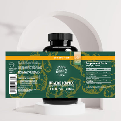 Primal Harvest 1 Pack, Primal Turmeric Complex w/Black Pepper Extract, Joint and Mobility Support Turmeric Supplement for Women & Men, 60 Capsules Primal HarvestBuy Supplements Australia