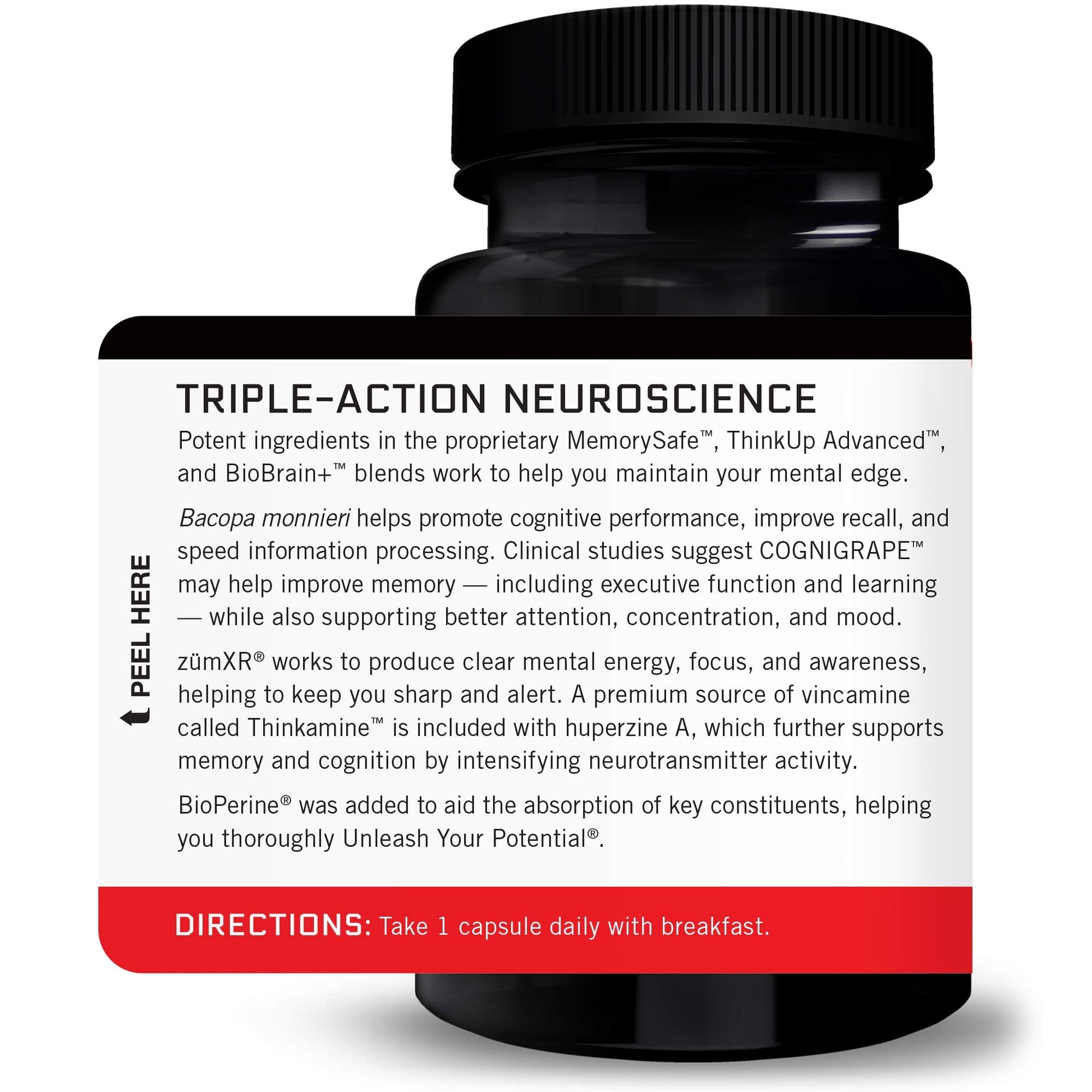 Force Factor Forebrain Nootropic Brain Supplement with Caffeine Bacopa and Huperzine A Capsules 3Pack, White, 90 Count Force Factor buy supplements Au