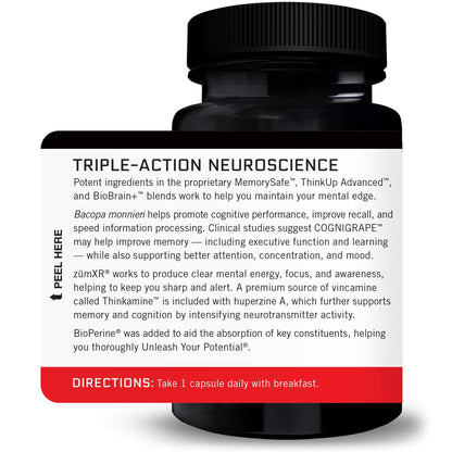 Force Factor Forebrain Nootropic Brain Supplement with Caffeine Bacopa and Huperzine A Capsules 3Pack, White, 90 Count Force Factor buy supplements Au