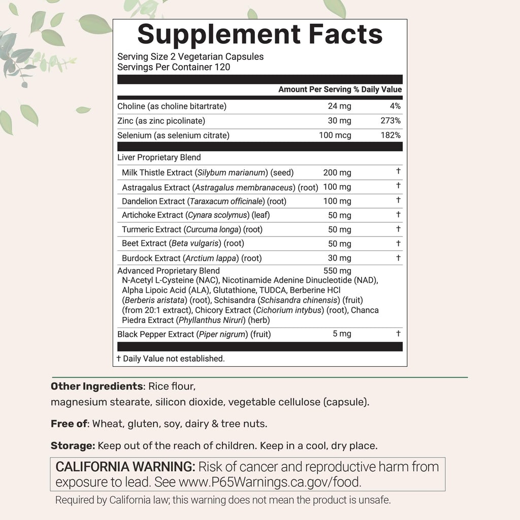 Liver Advanced+, 240 Veggie Capsules | 20-in-1 Complex with Milk Thistle, Dandelion, NAD, NAC, ALA, TUDCA, Glutathione, Artichoke, Turmeric,