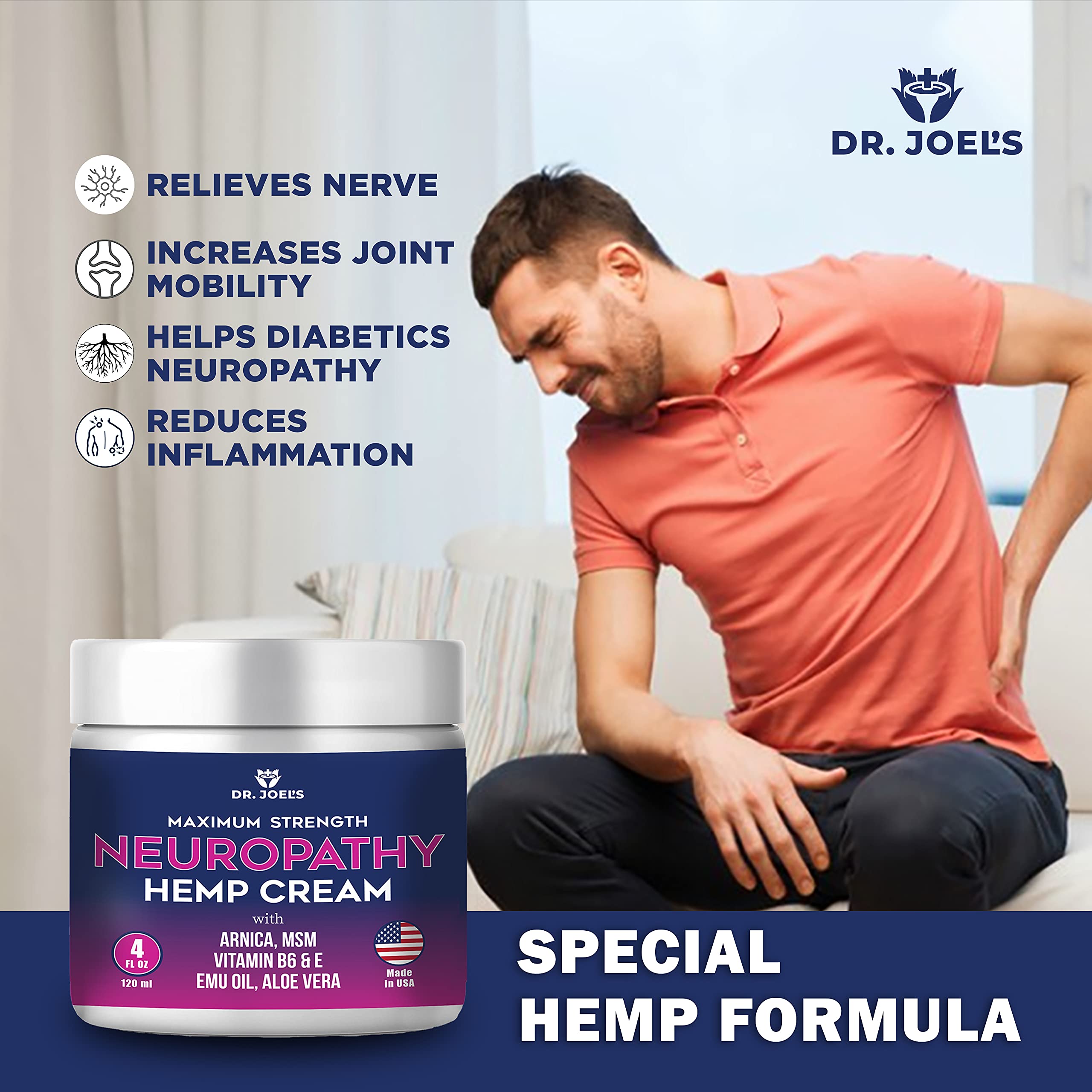 Dr. JOEL'S Neuropathy Nerve Relief Cream - Organic Neuropathy Support Cream for Feet, Hands, Legs and Toes - 4 OZ Value Pack- Made in USA Dr. JOEL'SBuy Supplements Australia