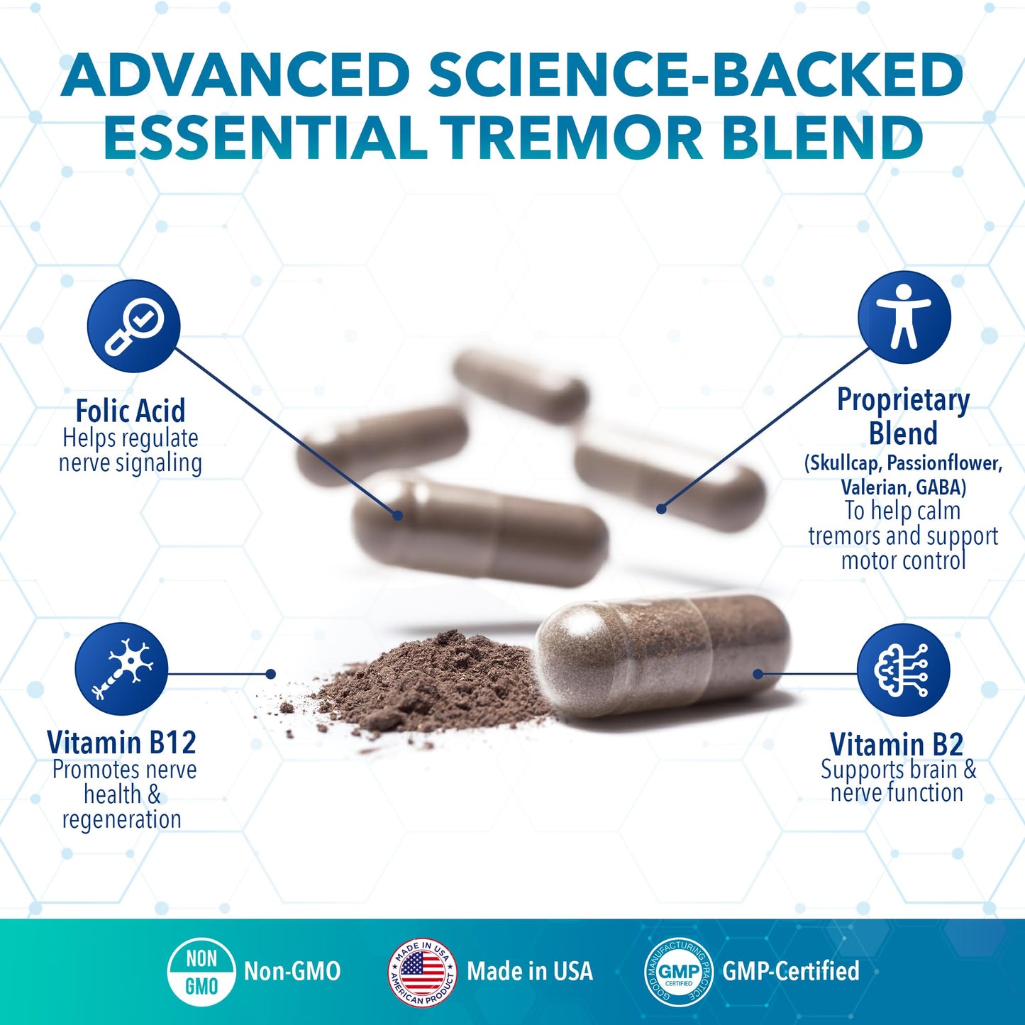 Tremanol Natural Aid Herbal Supplement – Includes Vitamin B2 & B12, Passionflower & Skullcap – 60 Caps (Pack of 3) – Made in USA TremanolBuy Supplements Australia