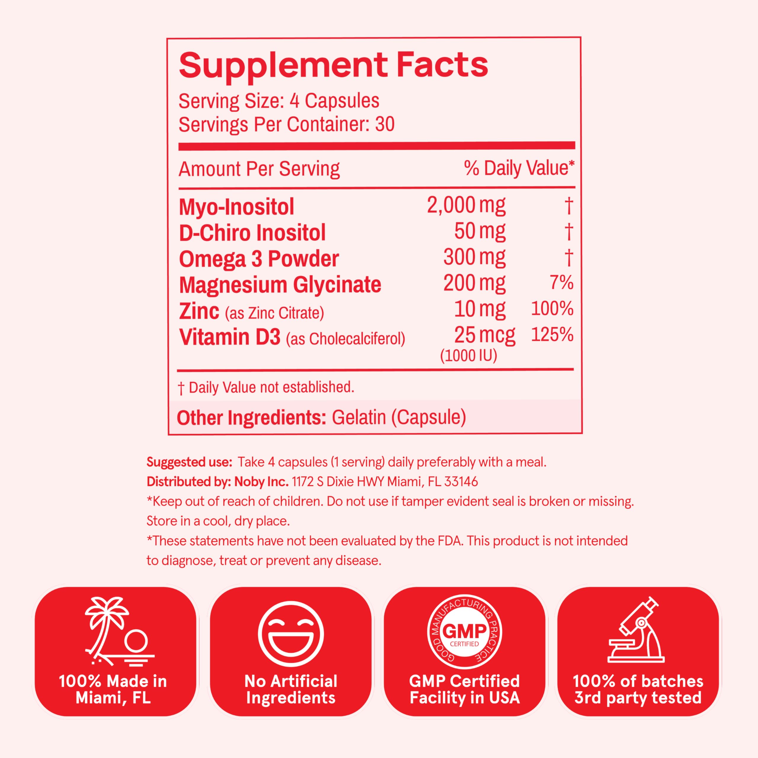 Peach Perfect Inositol Multivitamin – Myo-Inositol & D-Chiro 40:1 Blend, Omega-3, Vitamin D3, Magnesium, Zinc – Supports Women’s Health
