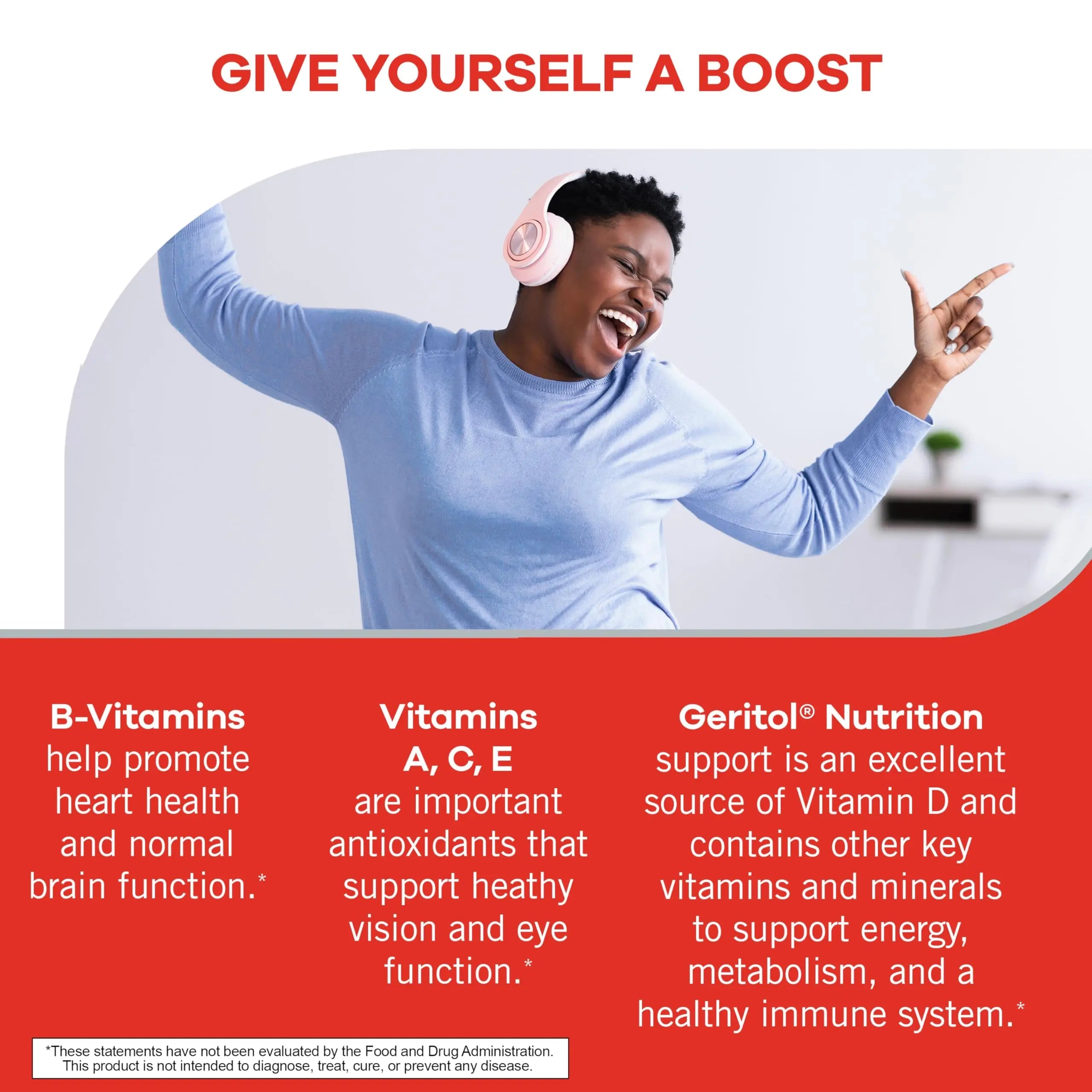 Geritol, Multivitamin Supplement, Contains Antioxidants, Vitamins B, C, E & D and Iron, 27, Minerals, Gluten-Free Geritol