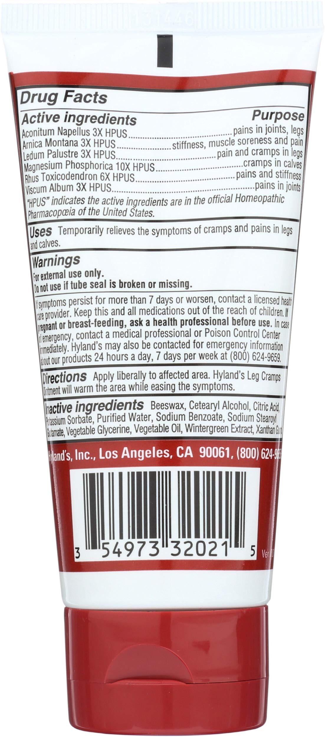 Hylands Homeopathic Leg Cramps - Ointment - 2.5 oz Hyland'sBuy Supplements Australia