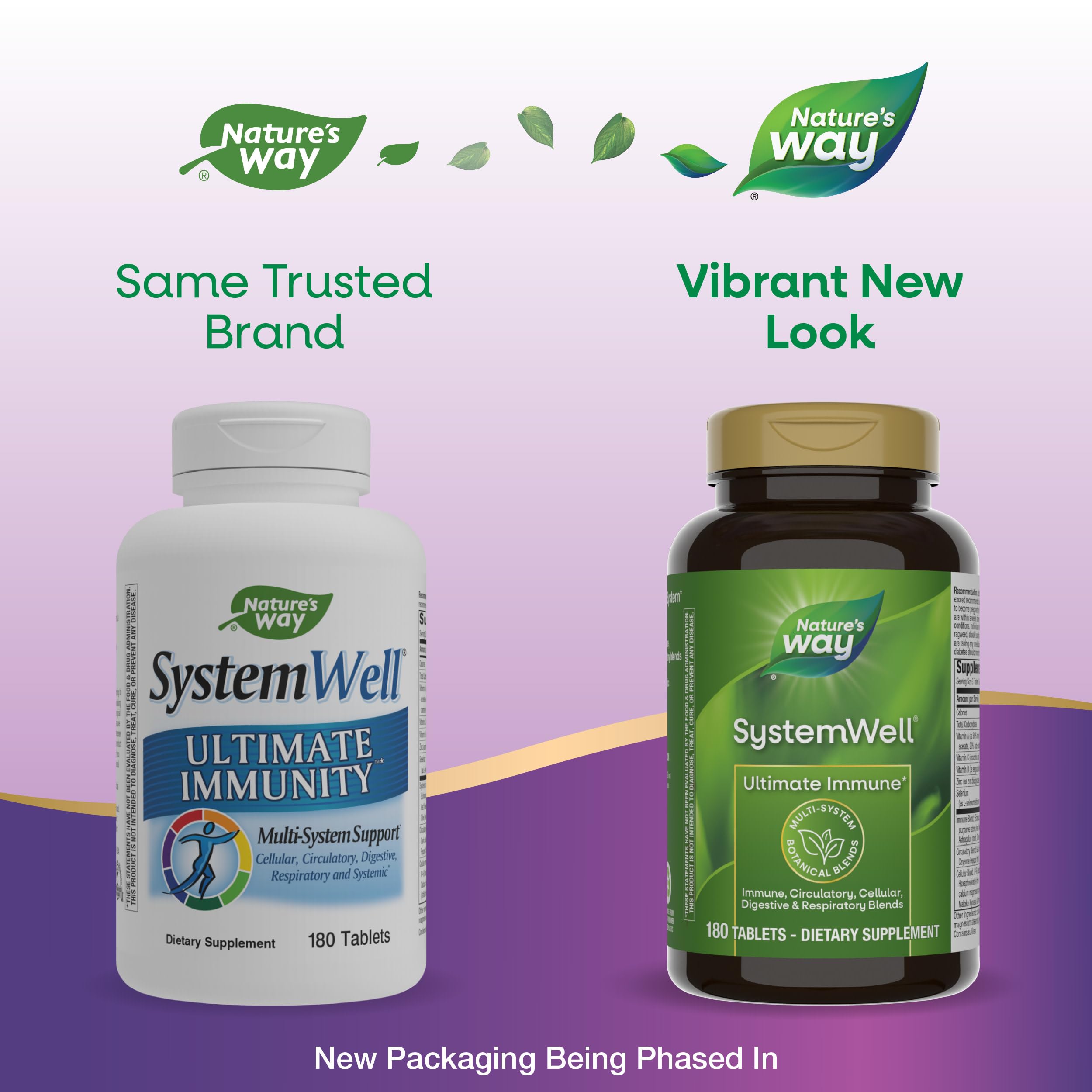 Nature's Way Systemwell Ultimate Immune* with Vitamins C, A, D, Zinc, & Selenium, Multi-System Botanical Blends Including Immune, Respiratory, Digestive & Circulatory, 180 Tablets (Packaging May Vary) Nature's WayBuy Supplements Australia