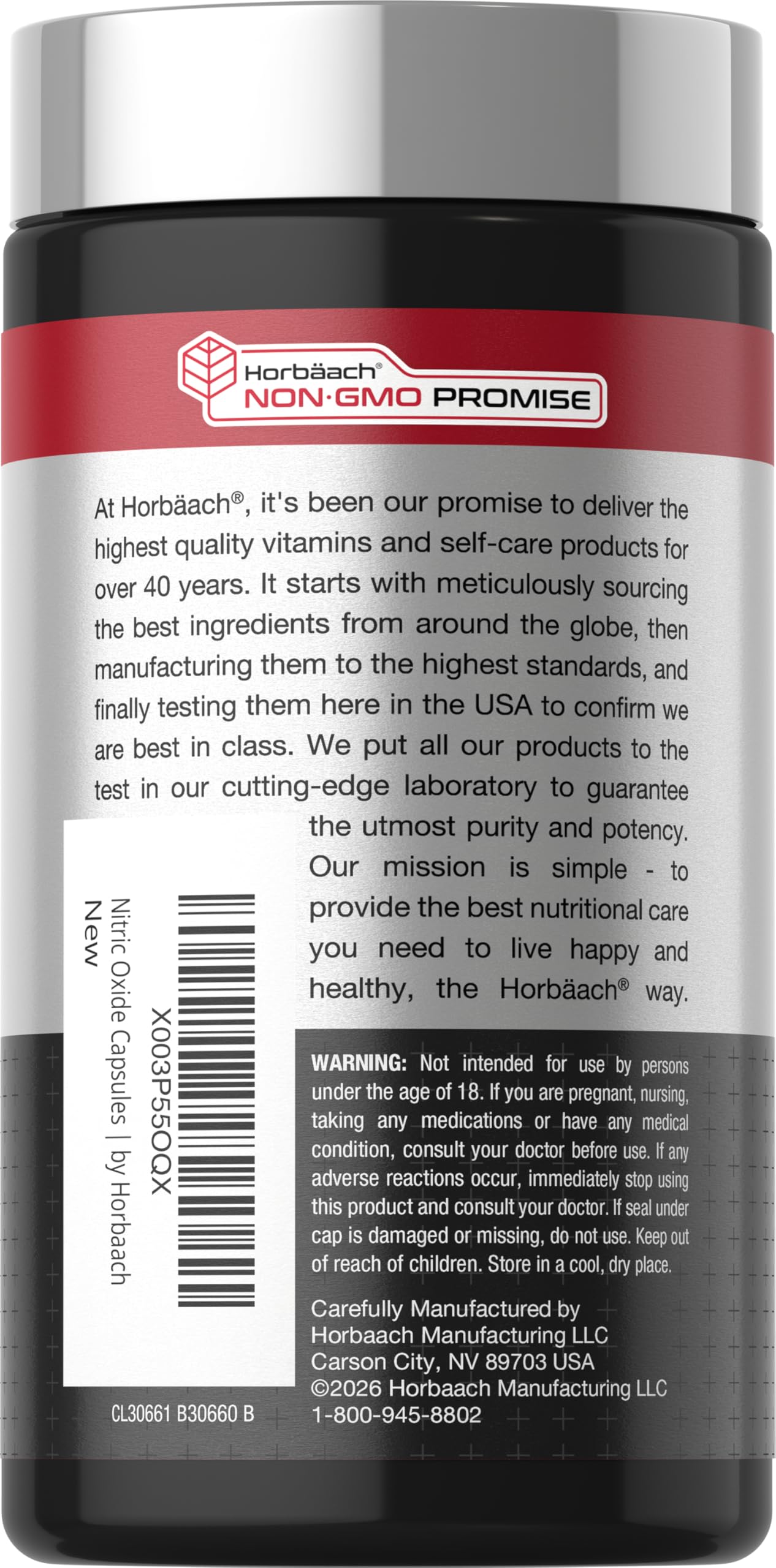 Horbäach Nitric Oxide Beet Root Capsules | 180 Count | with Nitrates and Precursor | for Men and Women | Vegetarian, Non-GMO