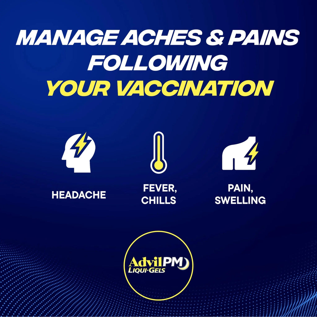 Advil PM Liqui-Gels Pain Reliever and Nighttime Sleep Aid, Pain Medicine with Ibuprofen for Pain Relief and Diphenhydramine HCL for a Sleep Aid - 2x80 Liquid Filled Capsules AdvilBuy Supplements Australia