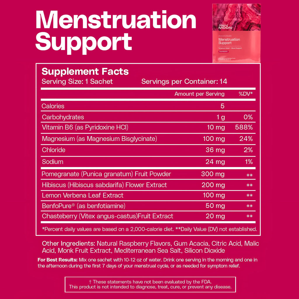 Mineral Moon Hormonal Support Bundle - Menstrual Supplement + Cycle Support - Aid Ovulation, Hormonal Balance & PMS Support - Reduce Period Cramps & Fatigue - Antioxidant Ovarian Support Vitamins Mineral Moon buy supplements Au